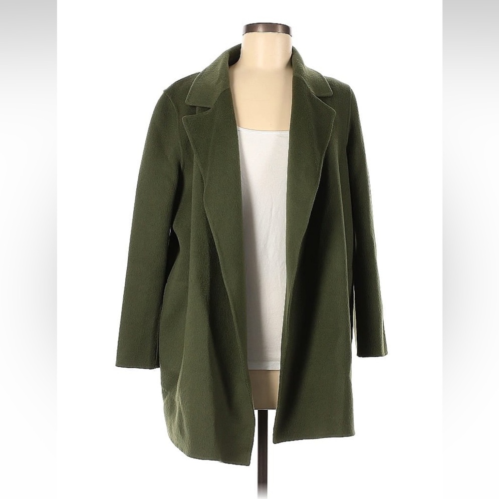 Theory Wool/Cashmere Blend Coat Olive Size Large